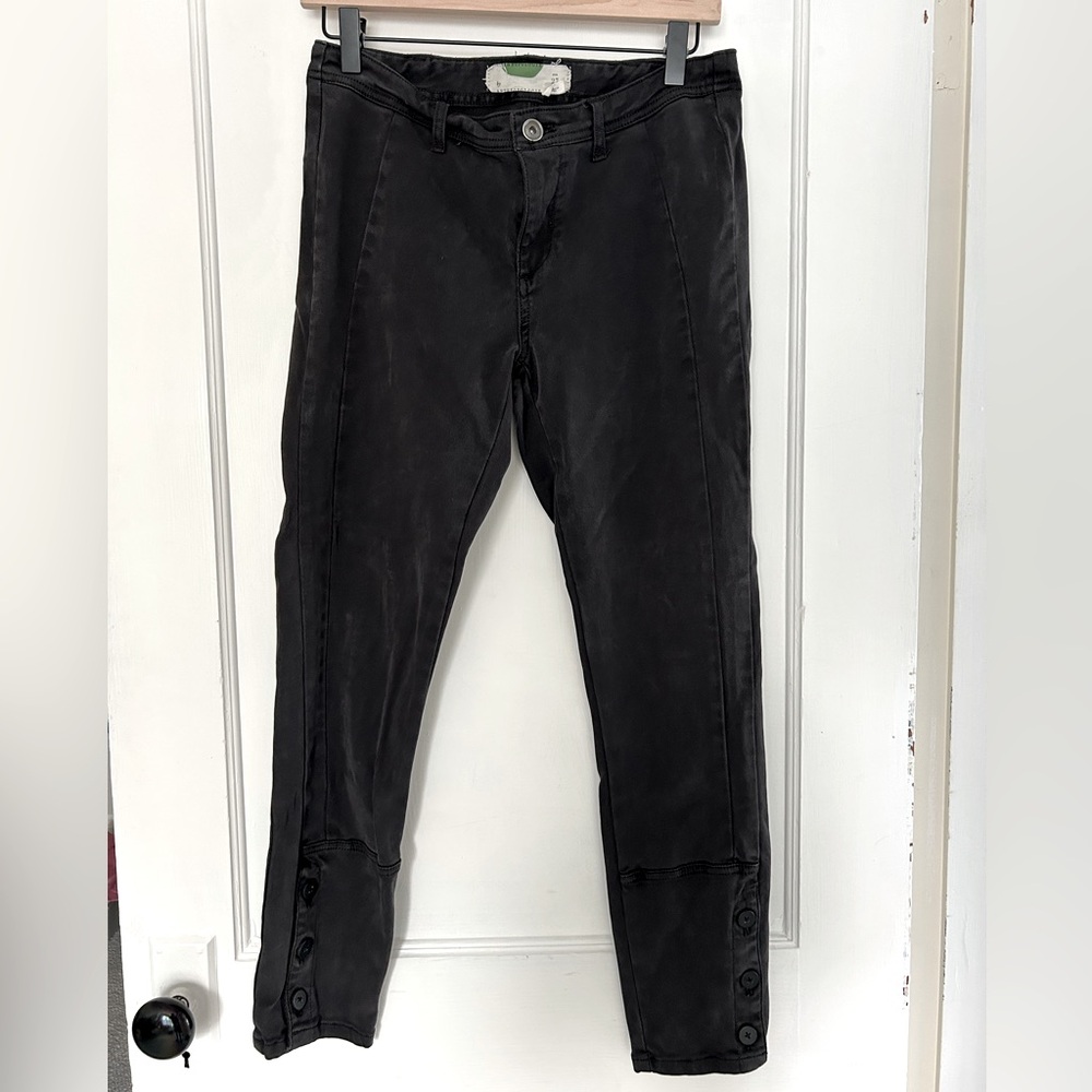 Anthropologie Black Button-Detail Pants